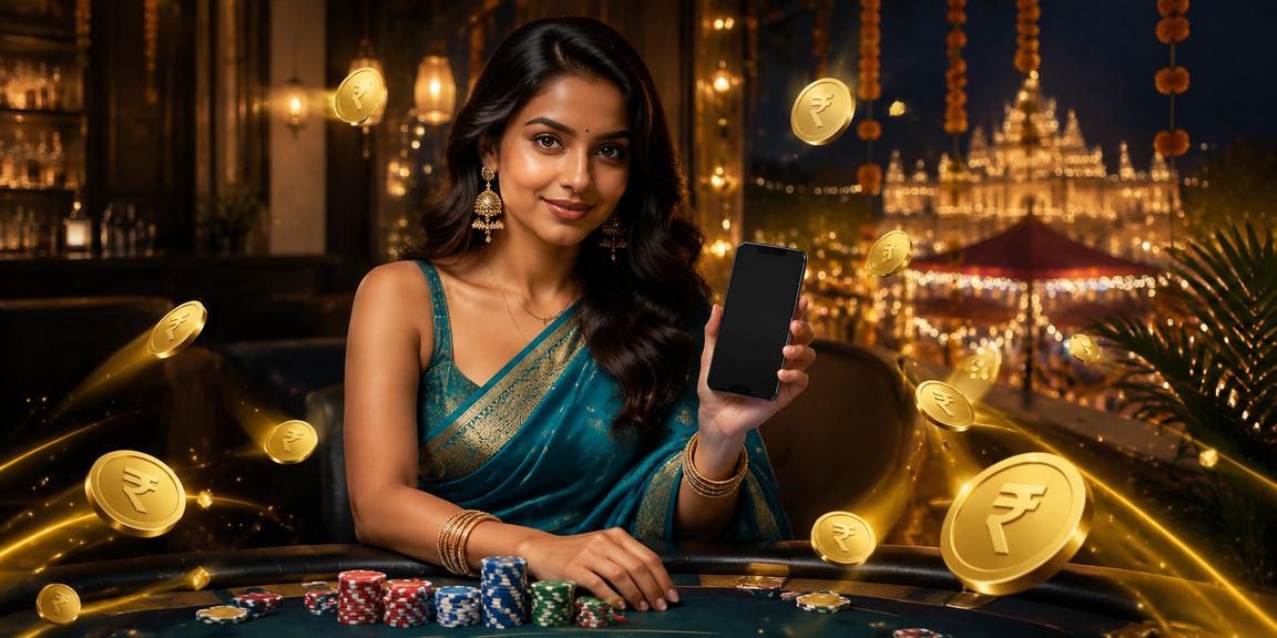 Woman playing mobile casino on smartphone